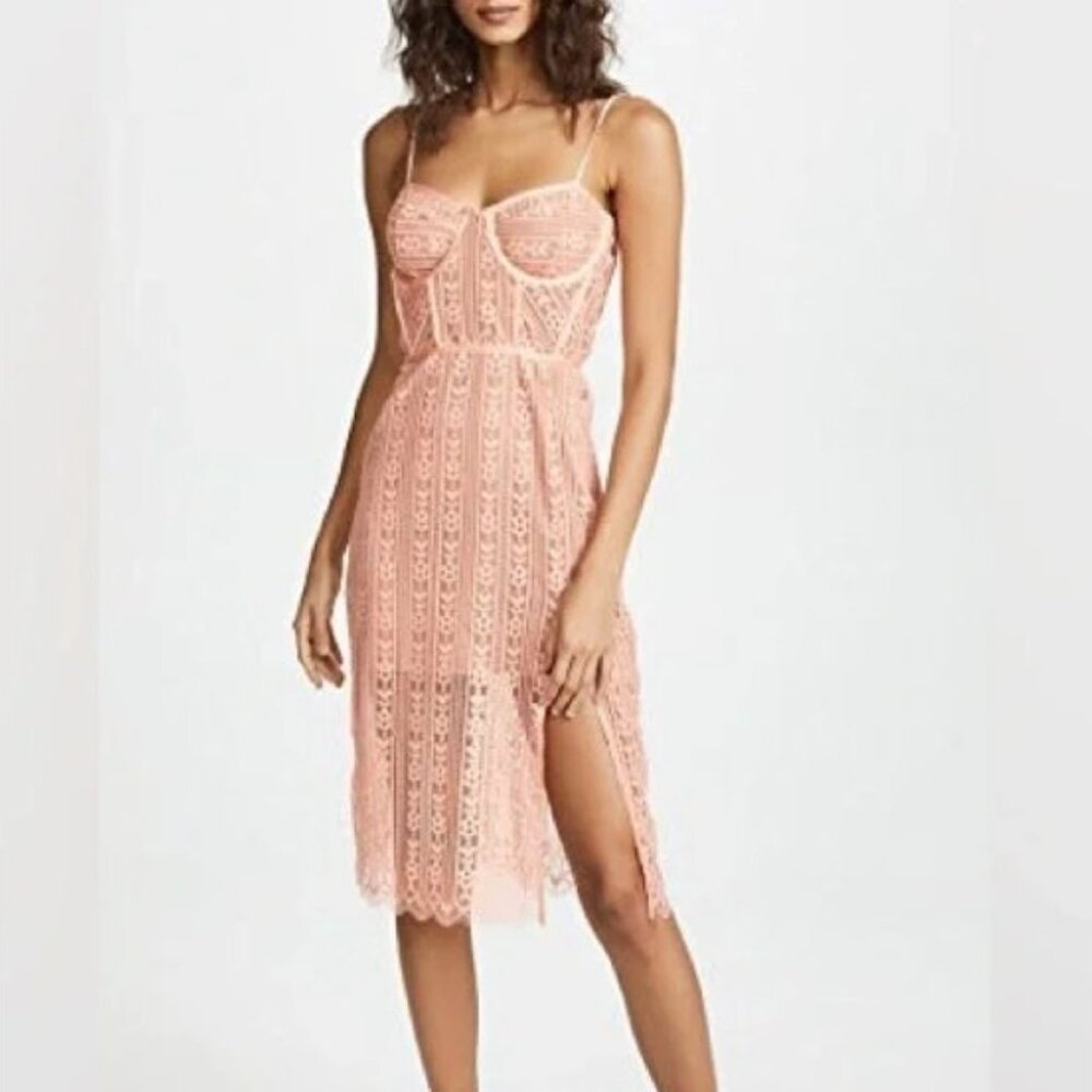 For‎ Love & Lemons Dakota Lace Pink Backless Mini Dress Size XS
